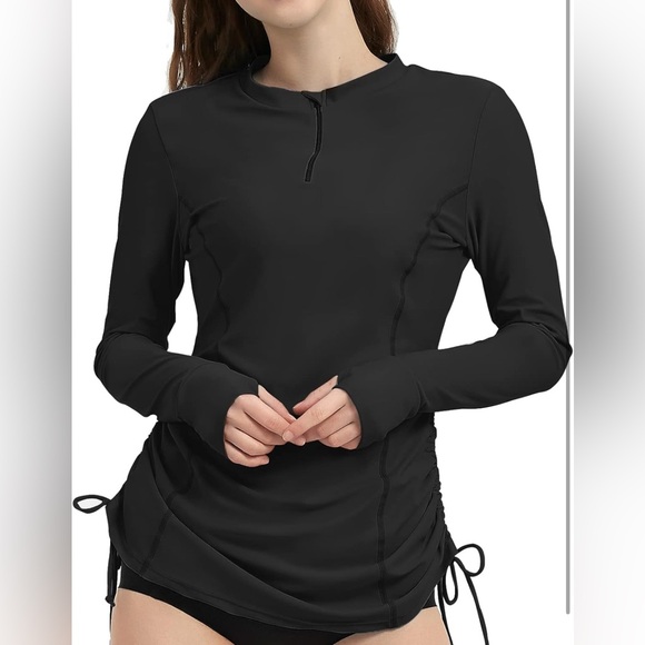 Women’s Lilycat Half Zip Long Sleeve Sun Shirt/Rashguard with 50SPF - Picture 6 of 6